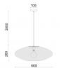 GOLPE Black 600mm Oval Stainless Steel Pendant Light